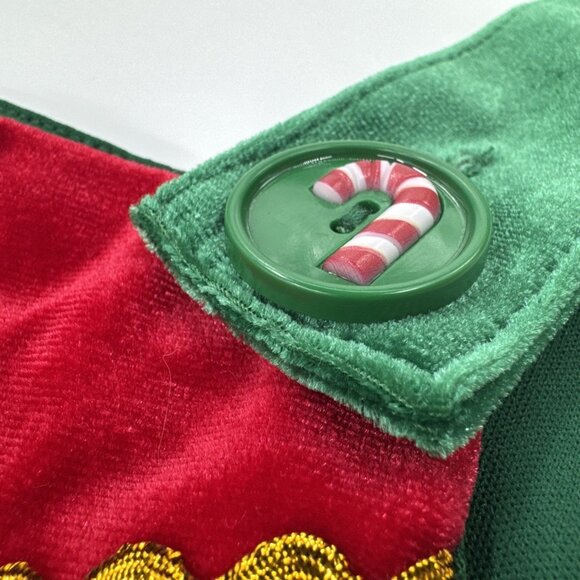 NOBO Christmas Bibs Nutcracker Elf Green Holiday Overalls Jumpsuit Juniors Large - Picture 5 of 10